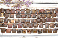 Autumn Jasper 19-20mm square beads (ETB01244)