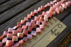 Rhodochrosite 7-10mm rhombus beads (ETB00640)