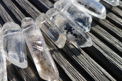 Tourmalinated Quartz 10-16mm natural rough beads (ETB00741)