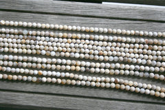 Matte Wood Opalite/ Petrified Wood 5-6mm round beads (ETB00966)