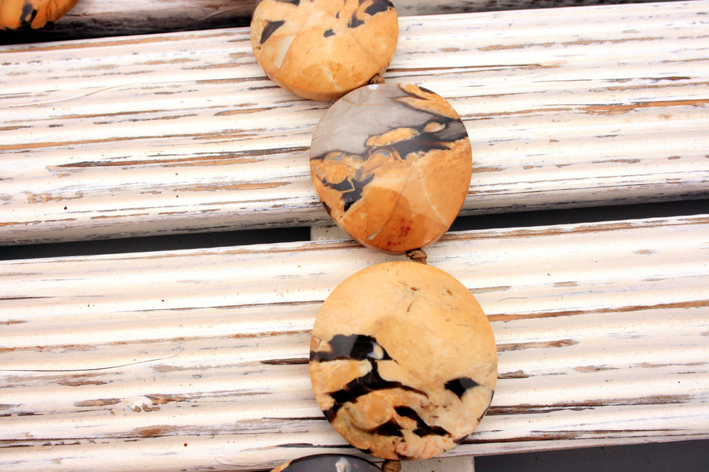 Rare & beautiful Australian Fossil Peanut Wood freeform beads (ETB00957)