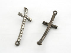 Small Cross Alloy Black Colour (5 pcs) for jewellery making (ETO00024)