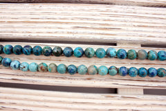 Rare and beautiful Shattuckite 10-11mm round beads (ETB00993)