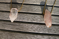 Lepidocrocite quartz faceted shaped with metal chain (ETO00029)
