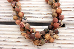 Matte Cherry Creek 7-8.5mm round beads (ETB00007)