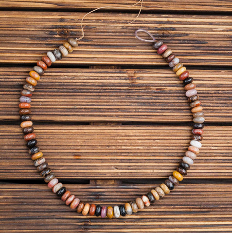 Petrified Rainbow Wood 9.5-10.5mm from Arizona rondelle beads (ETB00907)