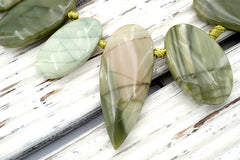 Green Imperial Jasper freeform beads (ETB01113)