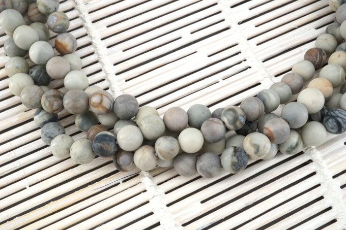 Matte Picasso Jasper 6.5-7mm round beads (ETB00156)