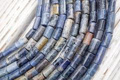 Blue Dumortierite Cylinder beads 9-16MM (ETB01772)  Healing crystal/Unique jewelry/Vintage jewelry/Yoga jewelry