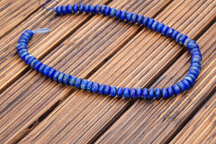 Matte Lapis Lazuli 8.5-10mm rondelle beads (amazing blue colour with gold sparkles) (ETB00867)