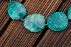 Natural Amazing Blue Peruvian Chrysocolla 24-33mm freeform beads (ETB00931)