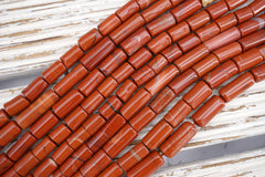 Red Jasper cylinder beads 7-8mm (ETB01750) Unique jewelry/Vintage jewelry/Gemstone necklace
