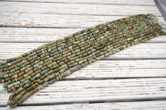 Rainforest Rhyolite Cylinder beads (ETB01748) Unique jewelry/Vintage jewelry/Gemstone necklace