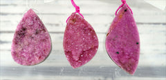 Rare & Natural Cobalto Calcite Pink Druzy freeform pendants (ETP00165)