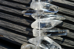 Tourmalinated Quartz 10-16mm natural rough beads (ETB00741)