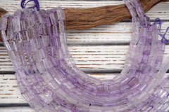 Natural Amethyst (Brazil) rectangle tube beads (ETB01764) 14-22MMMM