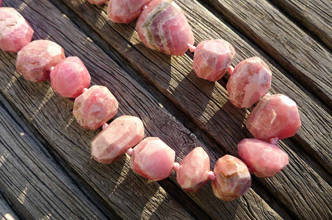 Rhodochrosite 10-19mm faceted beads (ETB00643)