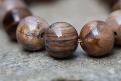 Wood Opalite/ Petrified Wood 8.5-10.5mm round beads (ETB00846)