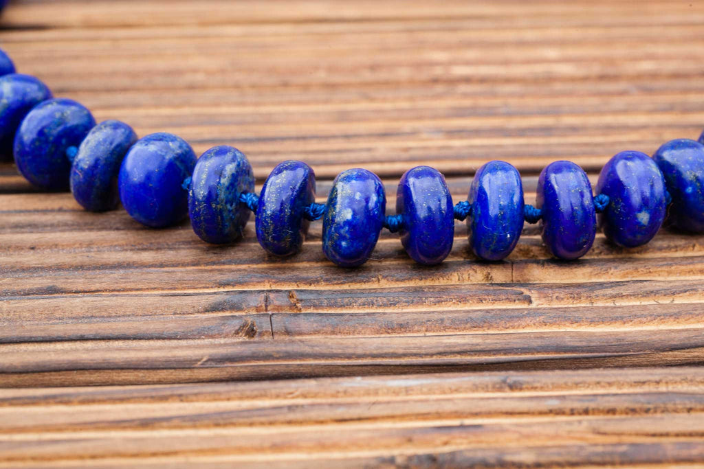Matte Lapis Lazuli 12.5-14.5mm rondelle beads (amazing blue colour with gold sparkles) (ETB00866)