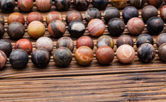 Matte Petrified Rainbow Wood from Arizona 14.5-17mm round beads (ETB00910)