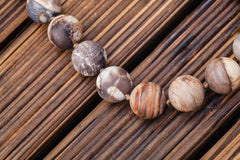 Matte Wood Opalite/ Petrified Wood 14.5-16.5mm round beads (ETB00898)