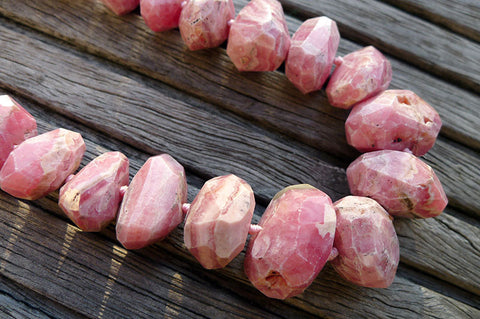 Rhodochrosite 15-23mm faceted beads (ETB00644)