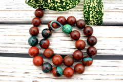 Sonora Sunrise Sunset Cuperite Chrysocolla 14-14.5mm round beads (ETB01218)