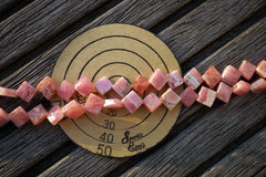 Rhodochrosite 7-10mm rhombus beads (ETB00640)