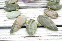 Green Imperial Jasper freeform beads (ETB01113)