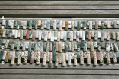 Ocean Jasper 9-12mm long rectangular beads (ETB00959)