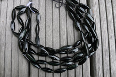 Rainbow Obsidian 10-11mm triangle tube beads (ETB00745)