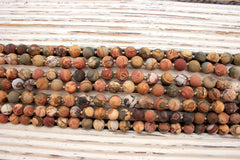 Matte Cherry Creek 7-8.5mm round beads (ETB00007)