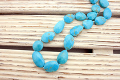 Stabilized Kingman Turquoise 10-13mm freeform beads (ETB00962)