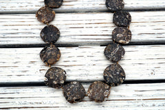 Turritella agate freeform beads (ETB00043)