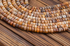 Wood Opalite/ Petrified Wood 10-11.5mm cylinder beads (ETB00782)