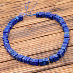 Matte Lapis Lazuli 8.5-10.5mm cube beads (amazing blue colour with gold sparkles) (ETB00865)