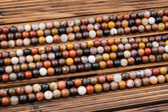Petrified Rainbow Wood from Arizona 8-9mm round beads (ETB00908)