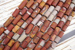 Matte Noreena Jasper small cylinder beads 7-8mm (ETB01751) Unique jewelry/Vintage jewelry/Gemstone beads