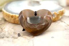 Landscape jasper / Polychrome jasper heart shape pendants (ETP00151)