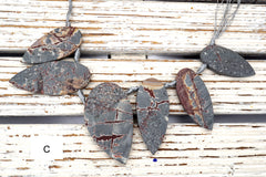 Matte Sonoran Dendrite Rhyolite freeform beads (ETB01697) Unique jewelry/Vintage jewelry/Gemstone necklace