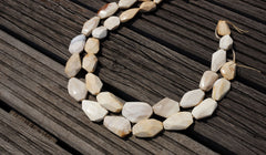 (SPL00024) Petrified Honey Palm Wood square flat beads