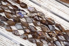Boulder Opal freeform faceted beads (ETB01581) Rarestone
