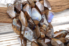 Boulder Opal freeform faceted beads (ETB01581) Rarestone