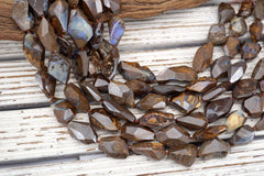 Boulder Opal freeform faceted beads (ETB01581) Rarestone