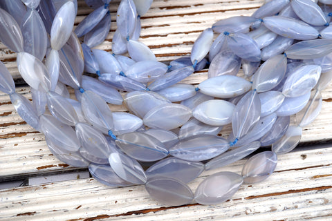 Blue Chalcedony marquise beads 10-12mm (ETB01710) Healing crystal/Reiki healing/Healing necklace