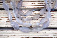 Blue Chalcedony marquise beads 10-12mm (ETB01710) Healing crystal/Reiki healing/Healing necklace