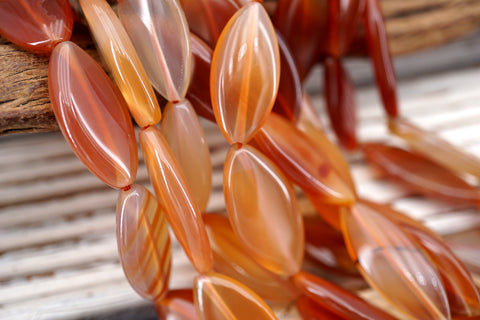 Carnelian marquise beads 11-12mm (ETB01713) Healing crystal/Reiki healing/Healing necklace