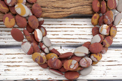 Matte Noreena Jasper Oval beads  (ETB01722) Healing crystal/Reiki healing/Healing necklace