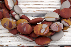Matte Noreena Jasper Oval beads  (ETB01722) Healing crystal/Reiki healing/Healing necklace
