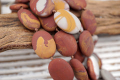 Matte Noreena Jasper Oval beads  (ETB01722) Healing crystal/Reiki healing/Healing necklace